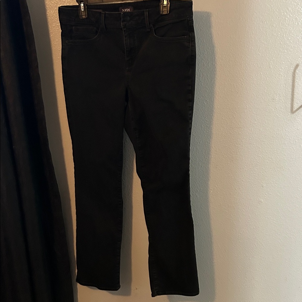 NYDJ Women's Straight Leg Black Jeans